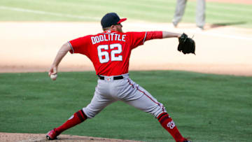 SAN DIEGO, CA - AUGUST 20: Sean Doolittle #62 of the Washington Nationals pitches during the ninth inning against the San Diego Padres at PETCO Park on August 20, 2017 in San Diego, California. (Photo by Kent Horner/Getty Images)