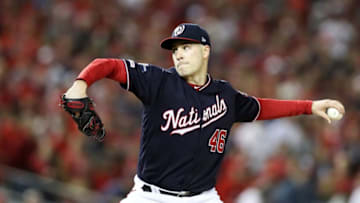 WASHINGTON, DC - OCTOBER 15: Patrick Corbin #46 of the Washington Nationals delivers a pitch in the first inning against the St. Louis Cardinals during game four of the National League Championship Series at Nationals Park on October 15, 2019 in Washington, DC. (Photo by Rob Carr/Getty Images)