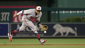 WASHINGTON, DC - JULY 17: Manny Machado #13 of the Baltimore Orioles makes a play during the 89th MLB All-Star Game, presented by Mastercard at Nationals Park on July 17, 2018 in Washington, DC. (Photo by Patrick Smith/Getty Images)