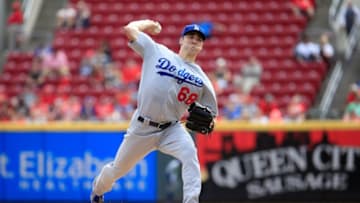 CINCINNATI, OH - SEPTEMBER 12: Ross Stripling #68 of the Los Angeles Dodgers throws a pitch against the Cincinnati Reds at Great American Ball Park on September 12, 2018 in Cincinnati, Ohio. (Photo by Andy Lyons/Getty Images)