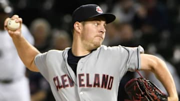 CHICAGO, IL - SEPTEMBER 25: Trevor Bauer #47 of the Cleveland Indians pitches against the Chicago White Sox during the first inning on September 25, 2018 at Guaranteed Rate Field in Chicago, Illinois. (Photo by David Banks/Getty Images)