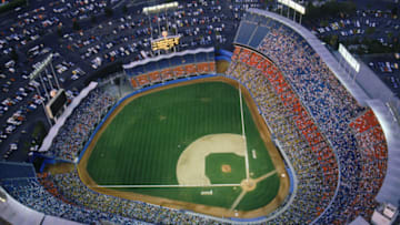 LOS ANGELES - 1990: General view of Dodger Stadium, home of the Los Angeles Dodgers during a game in the 1990 MLB season at Chavez Ravine in Los Angeles, California. (Photo by Getty Images)