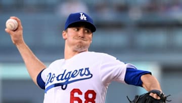 LOS ANGELES, CA - JUNE 15: Ross Stripling #68 of the Los Angeles Dodgers pitches to the San Francisco Giants during the first inning at Dodger Stadium on June 15, 2018 in Los Angeles, California. (Photo by Harry How/Getty Images)