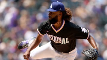 DENVER, COLORADO - JULY 11: Andre Jackson #38 of the National League team throws against the American League team during the All-Star Futures Game at Coors Field on July 11, 2021 in Denver, Colorado. (Photo by Matthew Stockman/Getty Images)