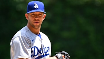 CHICAGO - JUNE 09: Tyler Anderson #31 of the Los Angeles Dodgers looks on against the Chicago White Sox on June 9, 2022 at Guaranteed Rate Field in Chicago, Illinois. (Photo by Ron Vesely/Getty Images)