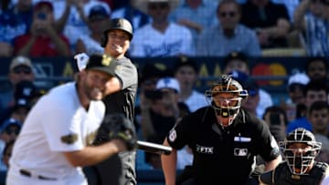 LOS ANGELES, CALIFORNIA - JULY 19: Clayton Kershaw #22 of the Los Angeles Dodgers reacts after a single by Shohei Ohtani #17 of the Los Angeles Angels in the first inning during the 92nd MLB All-Star Game presented by Mastercard at Dodger Stadium on July 19, 2022 in Los Angeles, California. (Photo by Kevork Djansezian/Getty Images)