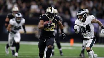 NEW ORLEANS, LOUISIANA - JANUARY 13: Mark Ingram #22 of the New Orleans Saints during the NFC Divisional Playoff at the Mercedes Benz Superdome on January 13, 2019 in New Orleans, Louisiana. (Photo by Chris Graythen/Getty Images)