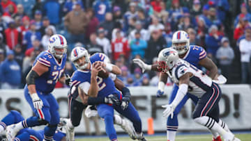 ORCHARD PARK, NY - DECEMBER 3: Nathan Peterman #2 of the Buffalo Bills runs with the ball during the fourth quarter against the New England Patriots on December 3, 2017 at New Era Field in Orchard Park, New York. (Photo by Tom Szczerbowski/Getty Images)