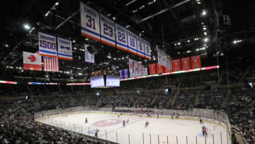 UNIONDALE, NEW YORK - SEPTEMBER 16: A general view of the arena during the game between the New York Islanders and the Philadelphia Flyers in a preseason game at the Nassau Veterans Memorial Coliseum on September 16, 2018 in Uniondale, New York. (Photo by Bruce Bennett/Getty Images)