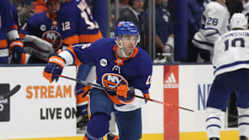 UNIONDALE, NEW YORK - FEBRUARY 28: Andrew Ladd #16 of the New York Islanders skates against the Toronto Maple Leafs at NYCB Live's Nassau Coliseum on February 28, 2019 in Uniondale City. The Islanders defeated the Maple Leafs 6-1. (Photo by Bruce Bennett/Getty Images)