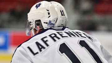 BOISBRIAND, QC - OCTOBER 05: Alexis Lafreniere #11 of the Rimouski Oceanic skates during the warm-up prior to the game against the Blainville-Boisbriand Armada at Centre d'Excellence Sports Rousseau on October 5, 2019 in Boisbriand, Quebec, Canada. The Blainville-Boisbriand Armada defeated the Rimouski Oceanic 5-3. (Photo by Minas Panagiotakis/Getty Images)