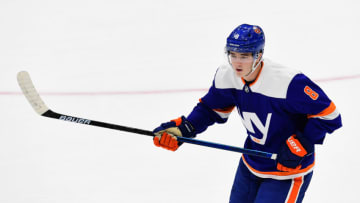 Noah Dobson #8 of the New York Islanders (Photo by Emilee Chinn/Getty Images)