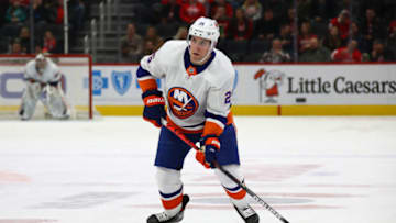 DETROIT, MICHIGAN - DECEMBER 02: Devon Toews #25 of the New York Islanders skates against the Detroit Red Wings at Little Caesars Arena on December 02, 2019 in Detroit, Michigan. (Photo by Gregory Shamus/Getty Images)