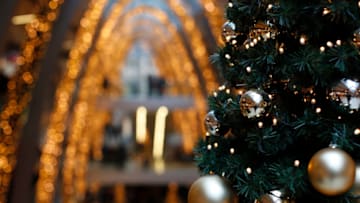 HAMBURG, GERMANY - DECEMBER 07: A christmas tree is seen in the "Europa Passage" mall on December 7, 2013 in Hamburg, Germany. According to a recent study people in Germany will spend over EUR 70 billion this Christmas season on gifts, food, travel and decorations, of which they will spend EUR 10 billion online. (Photo by Philipp Guelland/Getty Images)
