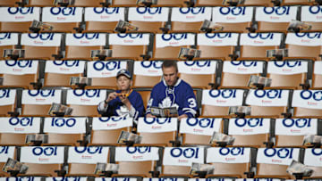 TORONTO, ON - APRIL 17: Fans settle in for action between the Washington Capitals and the Toronto Maple Leafs in Game Three of the Eastern Conference Quarterfinals during the 2017 NHL Stanley Cup Playoffs at the Air Canada Centre on April 17, 2017 in Toronto, Ontario, Canada. The Maple Leafs defeated the Capitals 4-3 in overtime.(Photo by Claus Andersen/Getty Images)