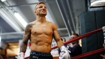 NEW YORK, NY - JANUARY 16: TJ Dillashaw works out during the open workout at GleasonÕs Gym on January 16, 2019 in New York City. (Photo by Mike Stobe/Zuffa LLC/Zuffa LLC)