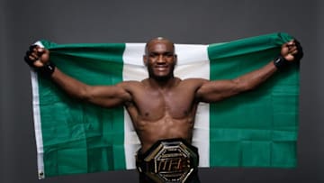 LAS VEGAS, NV - MARCH 02: Kamaru Usman of Nigeria poses for a portrait backstage during the UFC 235 event at T-Mobile Arena on March 2, 2019 in Las Vegas, Nevada. (Photo by Mike Roach/Zuffa LLC/Zuffa LLC)