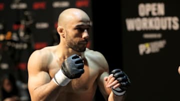 CHICAGO, ILLINOIS - JUNE 05: Marlon Moraes of Brazil trains during UFC 238 Cejudo v Moraes: Open Workouts at Chicago Theatre on June 05, 2019 in Chicago, Illinois. (Photo by Dylan Buell/Zuffa LLC/Zuffa LLC)