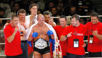 Emelianenko Fedor, the Winner of the PRIDE Heavy Weight Title Match (Photo by Tomokazu Tazawa/Getty Images)