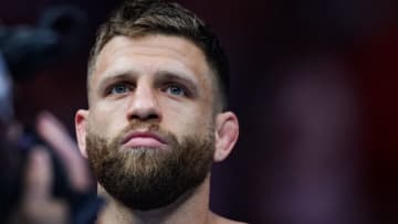 AUSTIN, TEXAS - JUNE 18: Calvin Kattar looks on prior to facing Josh Emmett in their featherweight fight at the UFC Fight Night event at Moody Center on June 18, 2022 in Austin, Texas. (Photo by Carmen Mandato/Getty Images)