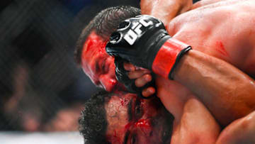 SALT LAKE CITY, UTAH - AUGUST 20: Paulo Costa of Brazil (Bottom) fights Luke Rockhold of the United States (Top) in a middleweight bout during UFC 278 at Vivint Arena on August 20, 2022 in Salt Lake City, Utah. (Photo by Alex Goodlett/Getty Images)
