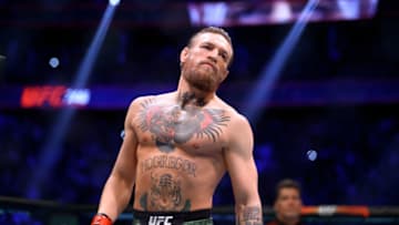 January 18, 2020; Las Vegas, Nevada, USA; Conor McGregor during UFC 246 at T-Mobile Arena. Mandatory Credit: Mark J. Rebilas-USA TODAY Sports