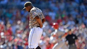 Odrisamer Despaigne will not pitch for the Padres this year after being traded to the Orioles today. Mandatory Credit: Jake Roth-USA TODAY Sports