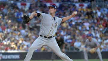 Jul 12, 2016; San Diego, CA, USA; National League pitcher Drew Pomeranz (13) of the San Diego Padres throws a pitch in the fourth inning in the 2016 MLB All Star Game at Petco Park. Mandatory Credit: Kirby Lee-USA TODAY Sports