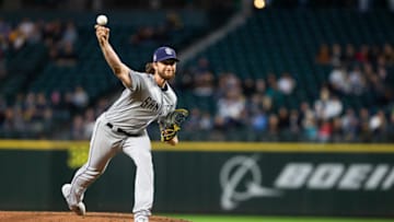 SEATTLE, WA - SEPTEMBER 11: Bryan Mitchell #50 of the San Diego Padres throws against the Seattle Mariners in the second inning at Safeco Field on September 11, 2018 in Seattle, Washington. (Photo by Lindsey Wasson/Getty Images)
