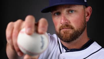 PEORIA, ARIZONA - FEBRUARY 21: Pitcher Kirby Yates #39 of the San Diego Padres poses for a portrait during photo day at Peoria Stadium on February 21, 2019 in Peoria, Arizona. (Photo by Christian Petersen/Getty Images)