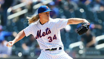 NEW YORK, NEW YORK - MAY 02: Noah Syndergaard #34 of the New York Mets pitches in the first inning against the Cincinnati Reds at Citi Field on May 02, 2019 in the Queens borough of New York City. (Photo by Mike Stobe/Getty Images)