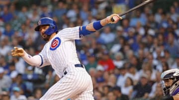 CHICAGO, ILLINOIS - JUNE 04: Kris Bryant #17 of the Chicago Cubsbats against the Colorado Rockies at Wrigley Field on June 04, 2019 in Chicago, Illinois. (Photo by Jonathan Daniel/Getty Images)
