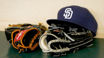 MILWAUKEE, WI - MAY 13: A San Diego Padres baseball hat sits in the dugout before the game against the Milwaukee Brewers at Miller Park on May 13, 2016 in Milwaukee, Wisconsin. (Photo by Dylan Buell/Getty Images)