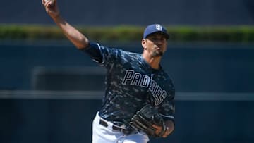 SAN DIEGO, CA - JUNE 3: Tyson Ross #38 of the San Diego Padres pitches during the first inning of a baseball game against the Cincinnati Reds at PETCO Park on June 3, 2018 in San Diego, California. (Photo by Denis Poroy/Getty Images)
