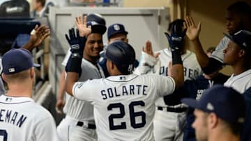 SAN DIEGO, CA - AUGUST 15: Yangervis Solarte