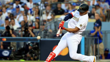 LOS ANGELES, CALIFORNIA - JULY 19: Juan Soto #22 of the Washington Nationals bats against the American League during the 92nd MLB All-Star Game presented by Mastercard at Dodger Stadium on July 19, 2022 in Los Angeles, California. (Photo by Sean M. Haffey/Getty Images)