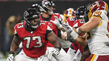 Atlanta Falcons offensive tackle Matt Gono (Mandatory Credit: Dale Zanine-USA TODAY Sports)