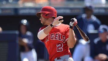 Andrelton Simmons went two for three in the first game of his rehab assignment for the Inland Empire 66'ers Monday night. Mandatory Credit: Joe Camporeale-USA TODAY Sports