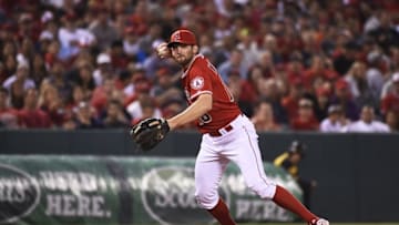 Jun 16, 2015; Anaheim, CA, USA; Los Angeles Angels third baseman Kyle Kubitza (18) makes a play for an out in the fourth inning against the Arizona Diamondbacks during the game at Angel Stadium of Anaheim. Mandatory Credit: Richard Mackson-USA TODAY Sports