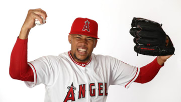 TEMPE, ARIZONA - FEBRUARY 19: Hansel Robles #57 poses for a portrait during Los Angeles Angels of Anaheim photo day on February 19, 2019 in Tempe, Arizona. (Photo by Jamie Squire/Getty Images)