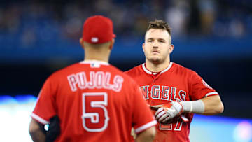 Mike Trout and Albert Pujols, (Photo by Vaughn Ridley/Getty Images)