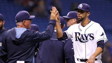 Joe Maddon, David Price (Photo by Brian Blanco/Getty Images)