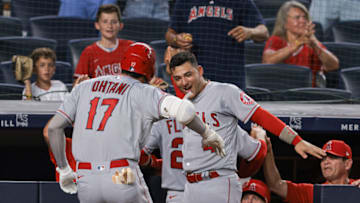 Shohei Ohtani, Jose Iglesias, LA Angels. Mandatory Credit: Vincent Carchietta-USA TODAY Sports