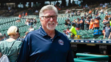 Jun 29, 2019; Detroit, MI, USA; 1984 Detroit Tigers member, Jack Morris on the field prior to the game between the Washington Nationals and the Detroit Tigers at Comerica Park. Mandatory Credit: Gregory J. Fisher-USA TODAY Sports