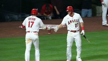 Mike Trout, Shohei Ohtani, LA Angels. Mandatory Credit: Kirby Lee-USA TODAY Sports