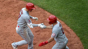 Mike Trout, Shohei Ohtani, LA Angels. Mandatory Credit: Bob DeChiara-USA TODAY Sports