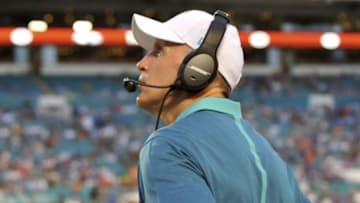 Sep 27, 2015; Miami Gardens, FL, USA; Miami Dolphins head coach Joe Philbin looks on during the second half against the Buffalo Bills at Sun Life Stadium. Mandatory Credit: Steve Mitchell-USA TODAY Sports