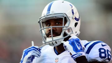 Aug 28, 2014; Cincinnati, OH, USA; IIndianapolis Colts tight end Erik Swoope (86) against the Cincinnati Bengals at Paul Brown Stadium. Mandatory Credit: Andrew Weber-USA TODAY Sports