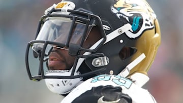 Oct 18, 2015; Jacksonville, FL, USA; Jacksonville Jaguars defensive end Ryan Davis (59) on the bench during the second half of a football game against the Houston Texans at EverBank Field. Mandatory Credit: Reinhold Matay-USA TODAY Sports