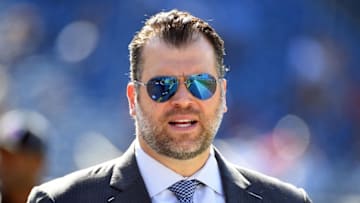 Oct 23, 2016; Nashville, TN, USA; Indianapolis Colts general manager Ryan Grigson prior to the Colts game against the Tennessee Titans at Nissan Stadium. Mandatory Credit: Christopher Hanewinckel-USA TODAY Sports
